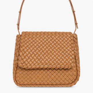 Bottega Veneta BRĄZOWY Torba na ramię ‘Cobble Small’